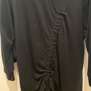 H&M Sleek Black Crew Neck Top gently worn with ruched front
